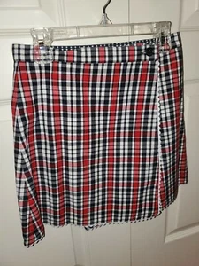 Girls Skirt HARTSTRINGS Reversible Patriotic Red White Blue Plaid Stars Size 12 - Picture 1 of 6
