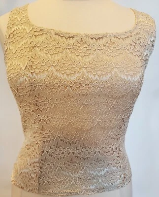 E.C Designs 女士蕾丝贝壳背心 XL 码 — 第 1/4 张图片