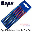 Needle Files 5pc Minature Steel Wallet Hand 3 Square Half Round Expo Tools 72535