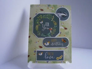 Handgemachte A6 Wildlife For You, Happy Birthday, With Love Grußkarte - Bild 1 von 1