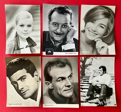 6 x Schauspieler Foto AK um 1963/71 Heidemarie Wenzel, Hans-Joachim P. ( 157708 - Bild 1 von 2