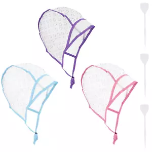 WLLHYF 3Pcs Hair Highlighting Caps Salon Hair Coloring Dye Cap Tipping Cap Frost - Picture 1 of 8