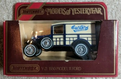 Modelos Matchbox de Antaño Y-21 1930 Trueque Modelo A Ford Azul/Blanco Raro Foto 1 de 4