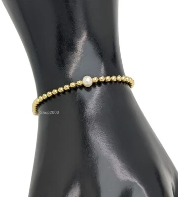 New 100% Authentic PANDORA Gold tone Cultured Pearl & Beads Bracelet 563173C01 - Image 1 of 4