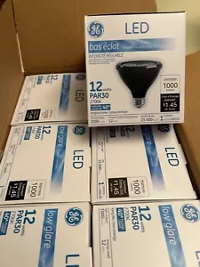 (6 Bulbs) GE 50630 Low Glare LED PAR30, 12 watt, Black, Dimmable- NEW - Picture 1 of 4