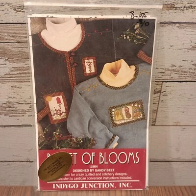 Basket of Blooms By Sandy Belt Embroidery Pattern Instructions Pullover Cardigan - Image 1 of 4