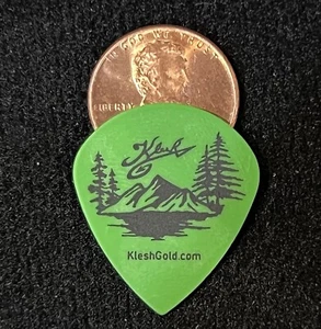 Collectible KLESH GUITARS Limited Run GUITAR PICK - Green with Mountain Graphic - Picture 1 of 3
