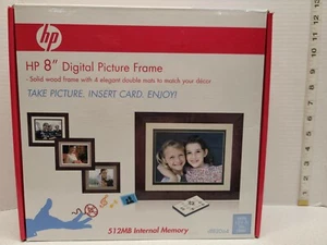 HP 8" Digital Picture Frame Solid Wood Frame with 4 Mats DF820B4 Original Box - Picture 1 of 9