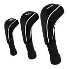 3Pcs Golf Club Head Covers Driver 1 3 5 Fairway Woods Headcover Long Neck