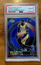 2020 LeBron James Panini Select Numbers #2 Blue Parallel Prizm PSA 10 GEM Mint