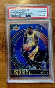 2020 LeBron James Panini Select Numbers #2 Blue Parallel Prizm PSA 10 GEM Mint