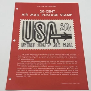 1968 20¢ United States Air Mail Postage Stamp FDC Advertising - Picture 1 of 5