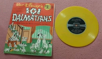 Walt Disney's 101 Dalmatians yellow colored Golden Record 6" 78 RD627 ex - Image 1 of 2