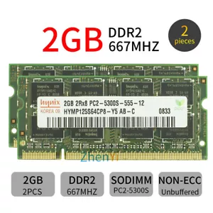 Hynix 4GB 2x 2GB DDR2 667MHz PC2-5300S 200Pin CL5 SODIMM Laptop Memory SDRAM WU - Picture 1 of 8