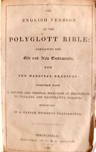 1840 BIBLE POLYGLOTT in ENGLISH antique AMERICANA Springfield - Picture 1 of 8