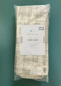 Pottery Barn Kids Baby Crib Skirt Willow Gray 16 inch drop 28 in x 52 in NEW - Photo 1/5