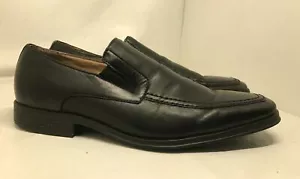 Men's Claiborne Leather Slip-on Oxford Shoes 014-9020 Black Size 9.5 M - Picture 1 of 9