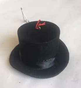 NUEVO-Antiguo stock aterciopelado Negro Derby Sombrero Adorno Nuevo con Etiquetas~Medio Oeste - Imagen 1 de 6