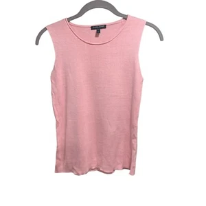 Camiseta sin mangas Eileen Fisher para mujer rosa sin mangas seda mezcla de algodón PP Preppy oficina - Imagen 1 de 5