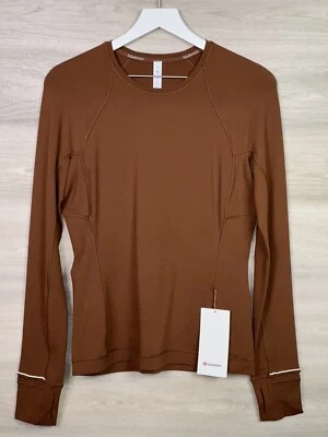 Lululemon It’s Rulu Run Manga Larga Reflectante Talla 10 Marrón Tostado 05668 Foto 1 de 4