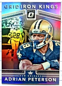 ADRIAN PETERSON 2017 Donruss Optic GRIDIRON KINGS Holo Silver Card #11 NO SAINTS - Picture 1 of 1