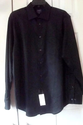 Mens Dress Shirt Arrow   Black Fitted  Size Large - Image 1 of 2