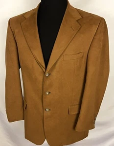 Norm Thompson Men's Sz 44 L Quality Suede Blazer Jacket Washable Tailored in USA - Picture 1 of 10