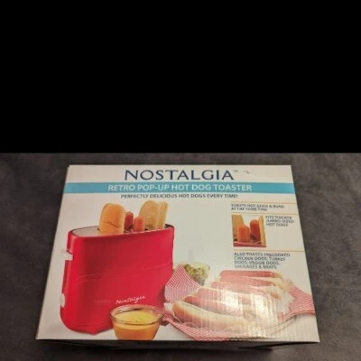 Ностальгия ретро красный всплывающий хот-дог тостер с мини щипцы и клетка совершенно новый! - Изображение 1 из 4