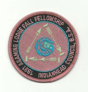 SCOUT BSA OA LODGE 257 AGAMING 1991 FALL FELLOWSHIP PATCH INDIANHEAD COUNCIL WWW - Picture 1 of 1