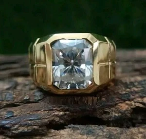 2.50 Ct Certified Treated Off White Diamond Solitaire Men's Ring In 925 Silver - Picture 1 of 7