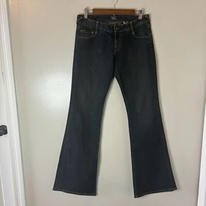 Von Dutch Women’s Wide Flare Jeans Dark Wash Low Rise Denim Pants Size 29 EUC - Picture 1 of 7