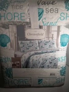 3 PC Coast/Beach King Quilt Set(1Quilt/2Shams) - Picture 1 of 3