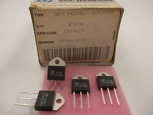 2 Stück / 2 pieces  BTA26-400B STANDARD TRIAC 25A 400V TOP3 (dV/dt)c >10uV NEW ~ - Picture 1 of 3