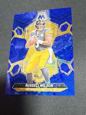 2024 Panini Mosaico Russell Wilson #/75 Azul Sem Aglomeração Prizm SP STEELERS Numerado - Imagem 1 de 4