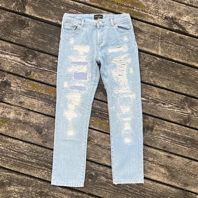 Pantalones de mezclilla Dolce & Gabbana niños desgastados 9/10 (132-143 cm) detalle de parche lavado claro Foto 1 de 4