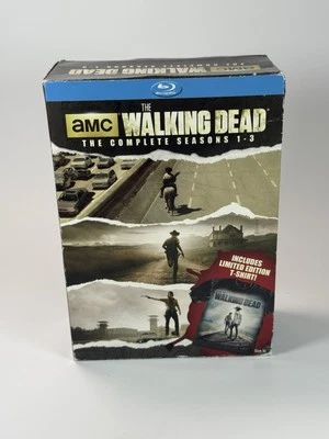 The Walking Dead Blu-Ray Complete Seasons 1 2 3 USED TESTED W/ Sealed XL Shirt - Image 1 of 4