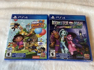 Playstation 4 Bundle  Nick Jr. Party Adventure & Monster High - New Sealed Games - Picture 1 of 3