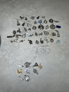Vintage Lot of Sterling Silver CHARMS - Boat, Southwestern, Travel, Love H85 - Bild 1 von 14