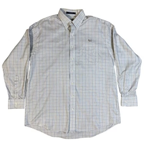 Stinson Men's Button Down Shirt Large Plaid Wrinkle Free 100% Cotton Dog Logo - Picture 1 of 7