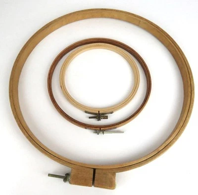 Embroidery Hoops Lot of 3 Wood Quilting Cross Stitch Needlepoint 14”, 8", 5.5" - Image 1 of 4