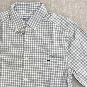 Vineyard Vines Shirt Mens XS Gray Gingham On The Go OTG Performance - Picture 1 of 11