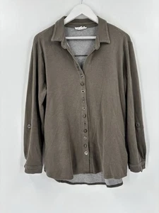 Camisa Abotonada Buda Neón Mujer Mediana Taupe Verde Botones Llaves Mangas Largas - Imagen 1 de 21