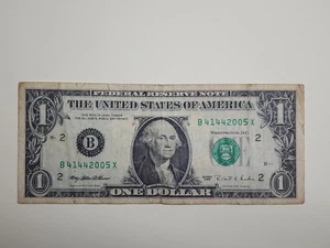 1$ Schein, 1995 - SELTEN, B41442005X - 88,5% Coolness - Siegelfehlausrichtung, zirkuliert - Bild 1 von 6