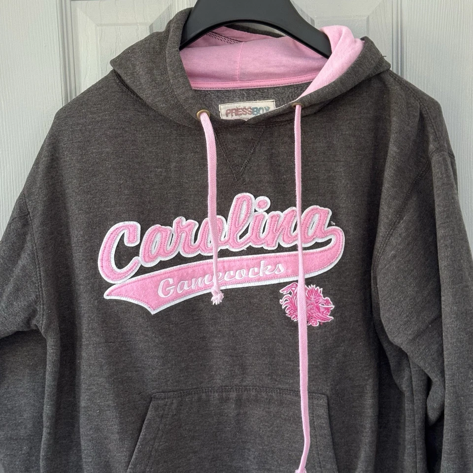 South Carolina Gamecocks NCAA Press Box Ladies Charcoal Hoodie Medium - Image 1 of 4