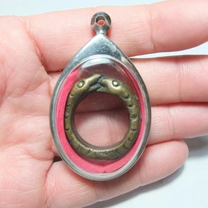 Anello Snake Eats Snake – Amuleto Thailandese in Bronzo per Potenza e Protezione - Foto 1 di 8