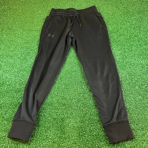 Under Armour Joggers Training Pants Athletic Gym Black Sweatpants Youth Medium - Picture 1 of 9