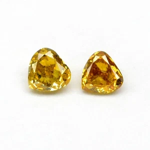 💎 Pair 2pcs/0.18ct t.w Pear Natural Untreated Fancy Deep Orange Diamond SI1 - Picture 1 of 4