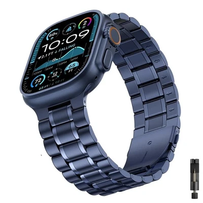 Correa de acero inoxidable para Apple Watch Ultra 3 2 11 10 9 8 7 6 5 SE 38–49 mm Foto 1 de 4