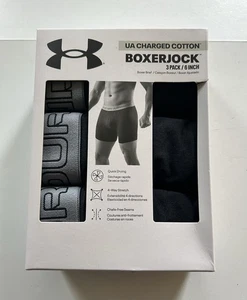 Under Armour Boxerjock Algodón Cargado Paquete de 3 Ropa Interior 6” Para Hombre Grande Negro Nuevo - Imagen 1 de 2