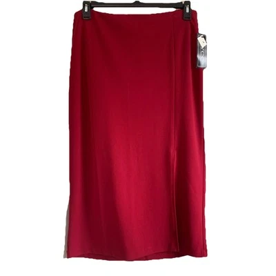 NUEVO CON ETIQUETAS NYCC New York Clothing Co. Falda Roja Talla Grande Abertura Pull On Cintura Elástica Foto 1 de 4